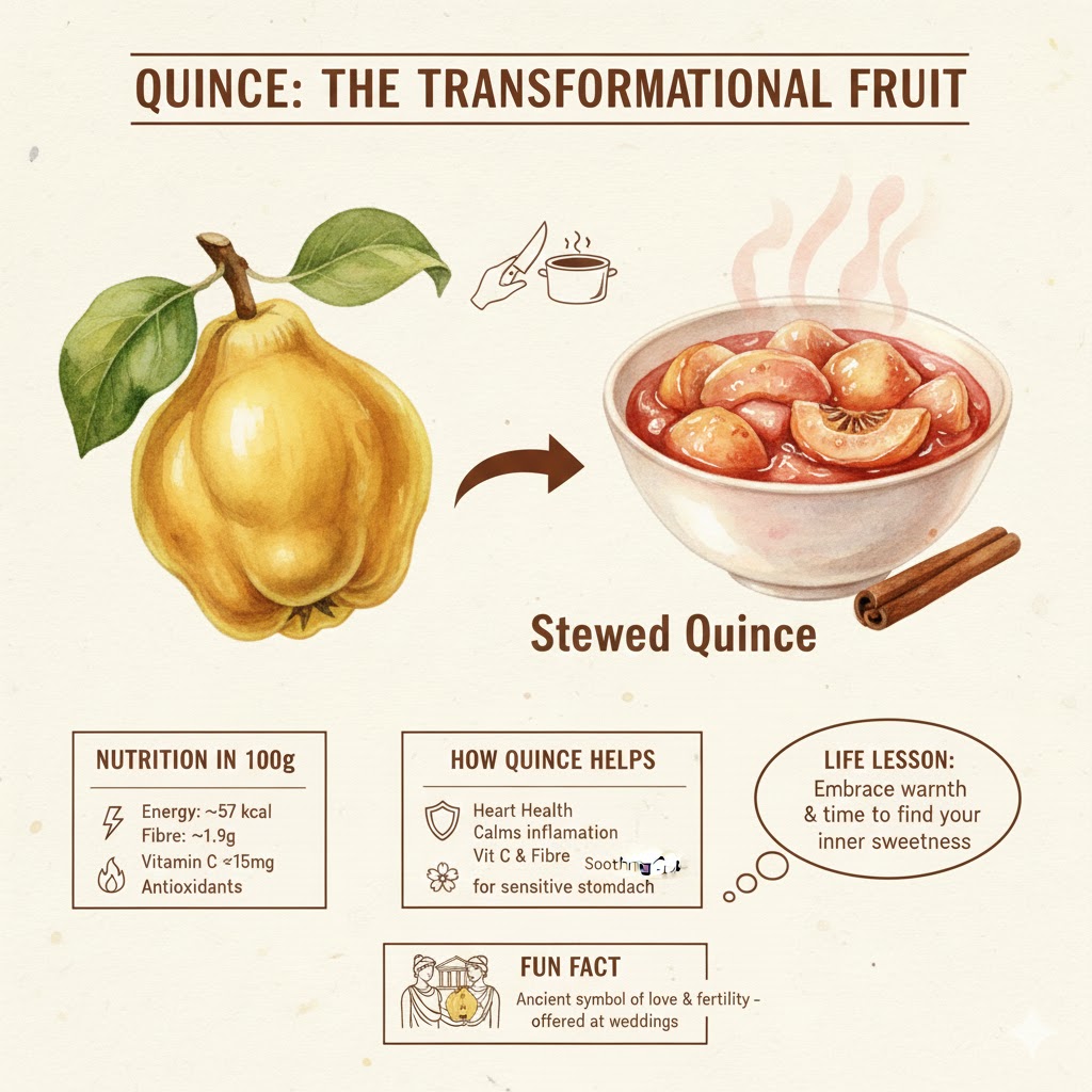 Quince fruit and a warm quince dessert